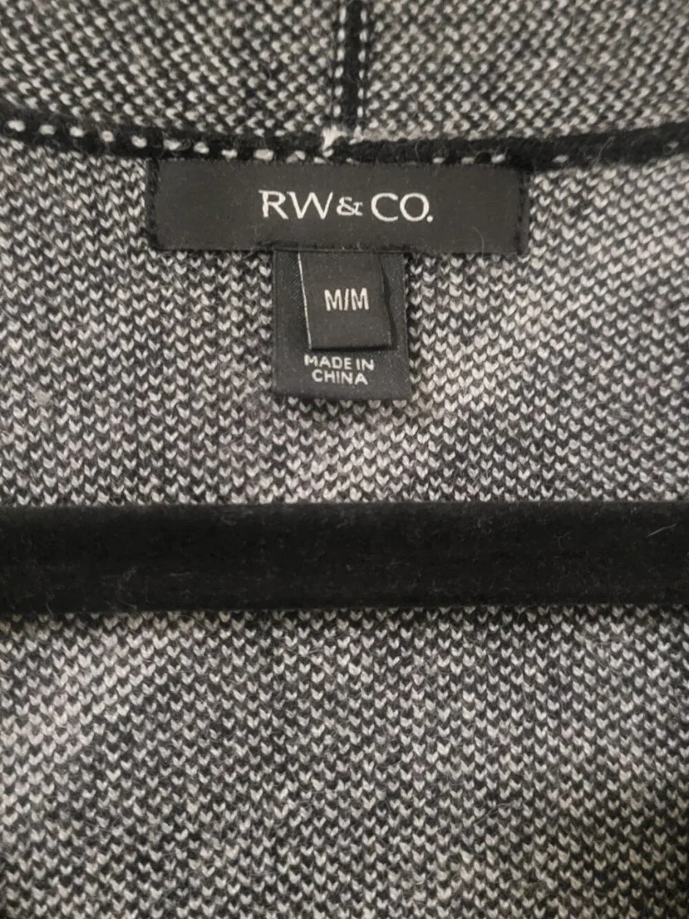 RW&CO. Abstract Geometric Cardigan - Black & White - Longline Duster - Size M - Picture 4 of 4